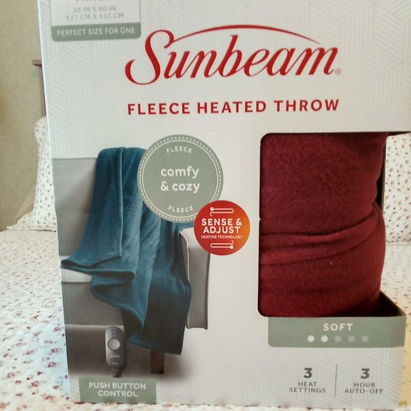 Sunbeam Bedding Sunbeam Heated Throw Red New In Box Poshmark